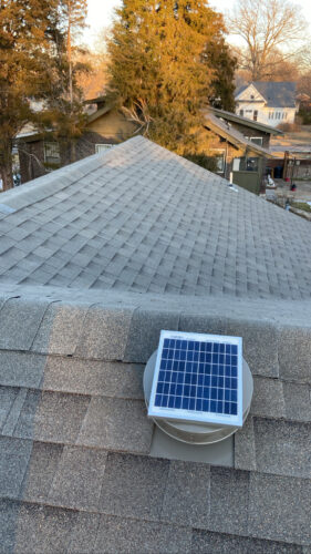 Close-up of Solar Powered Roofing Vent