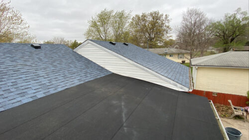 After Completion of an Urgent Cold Weather Roof Repair  – Flat Roof Section